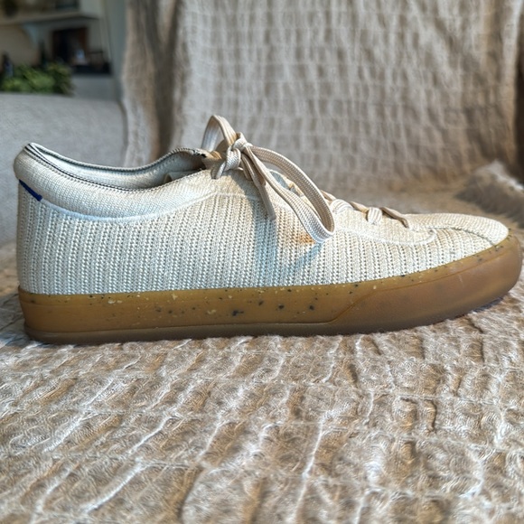 Rothy’s Lace Up Sz 8 Limited Edition Hemp Sneaker Speckled Gum Sole - Picture 7 of 11